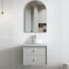Boston 600mm matte grey vanity with ceramic top from Infinity Plus Bathrooms Melbourne