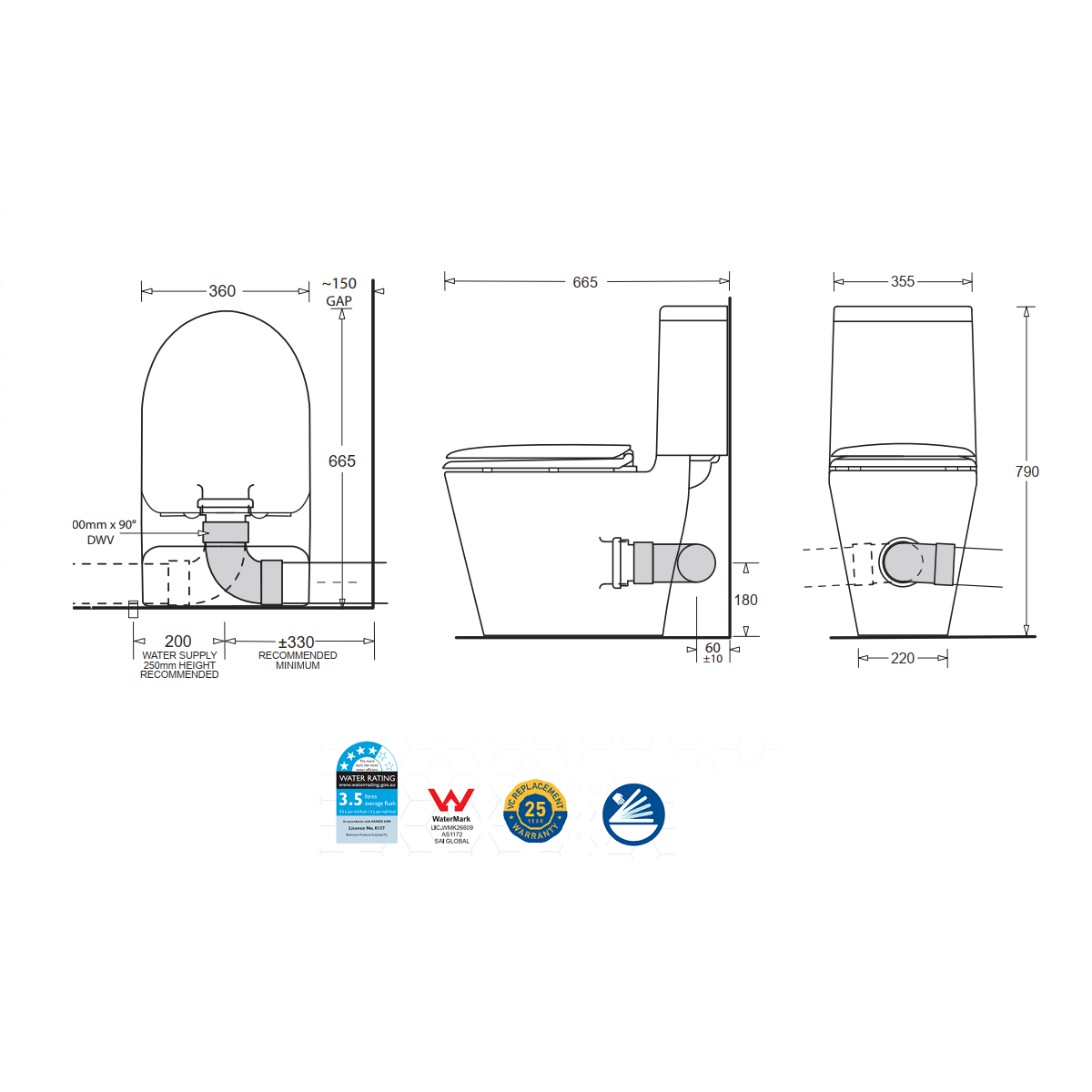 The best valued toilet skew pan in Bayswater from Infinity Plus Bathrooms