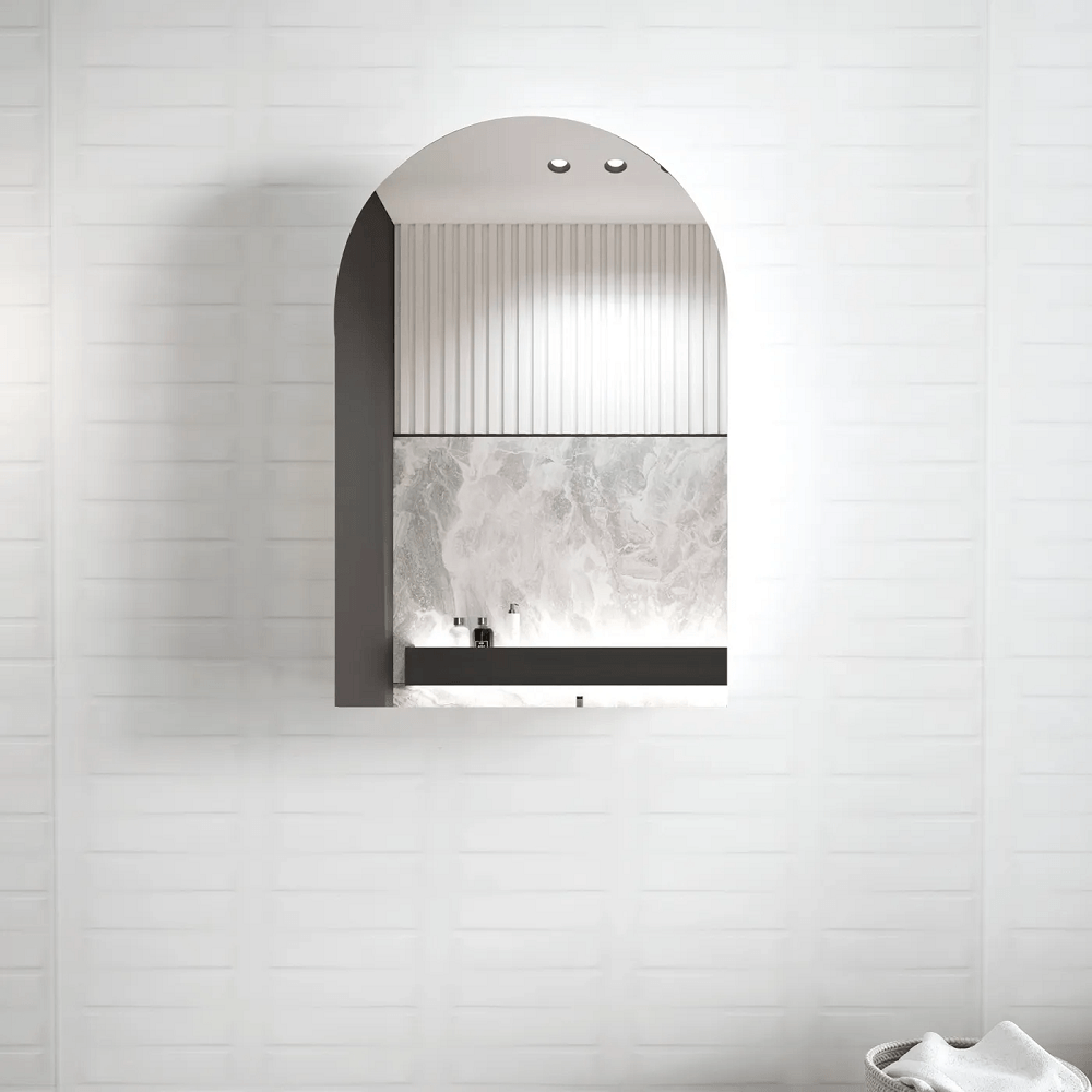 Archied mirror shaving cabinets available from Infinity Plus Bathrooms now