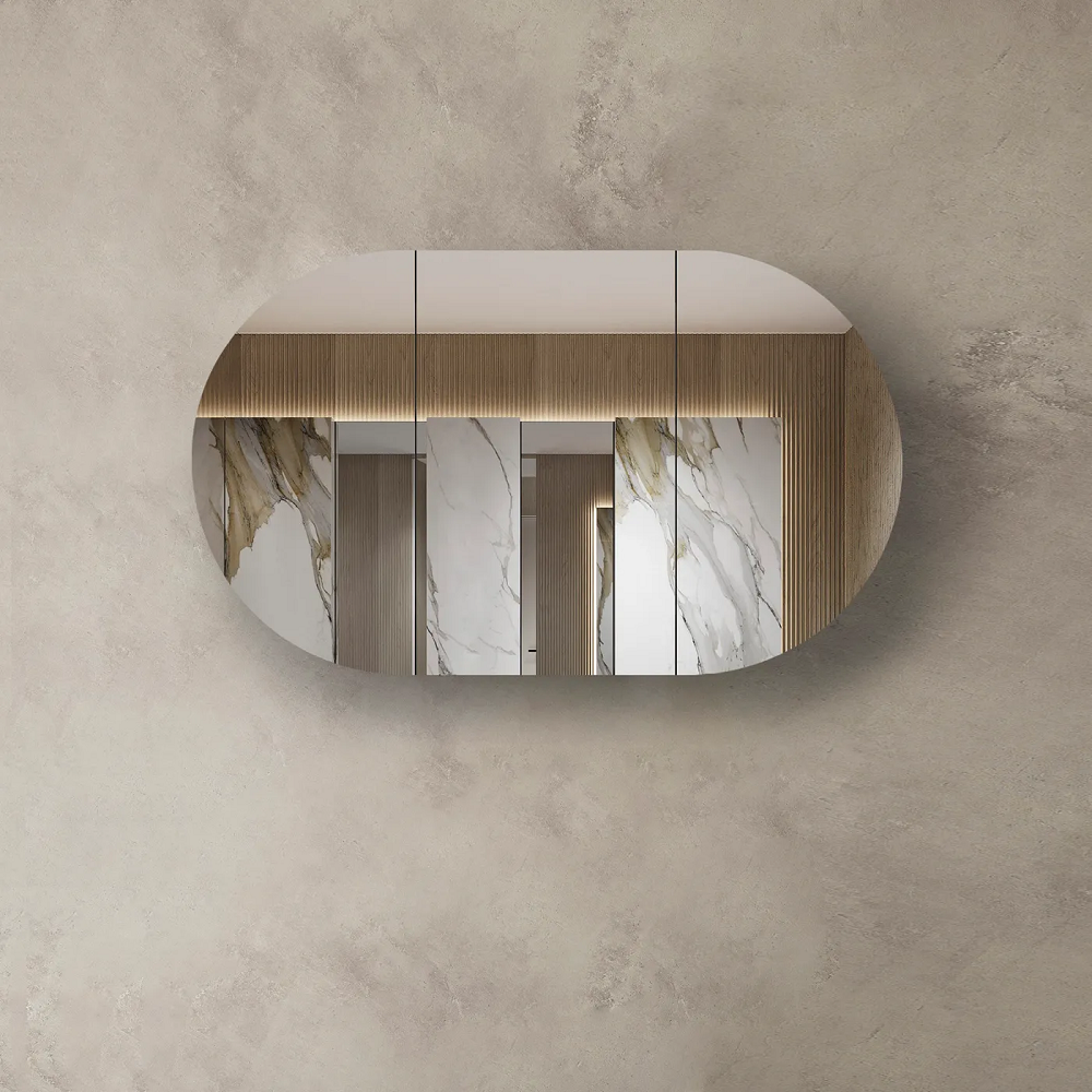 Curve corner 120x75cm mirror shaving cabinets available from Infinity Plus Bathrooms now
