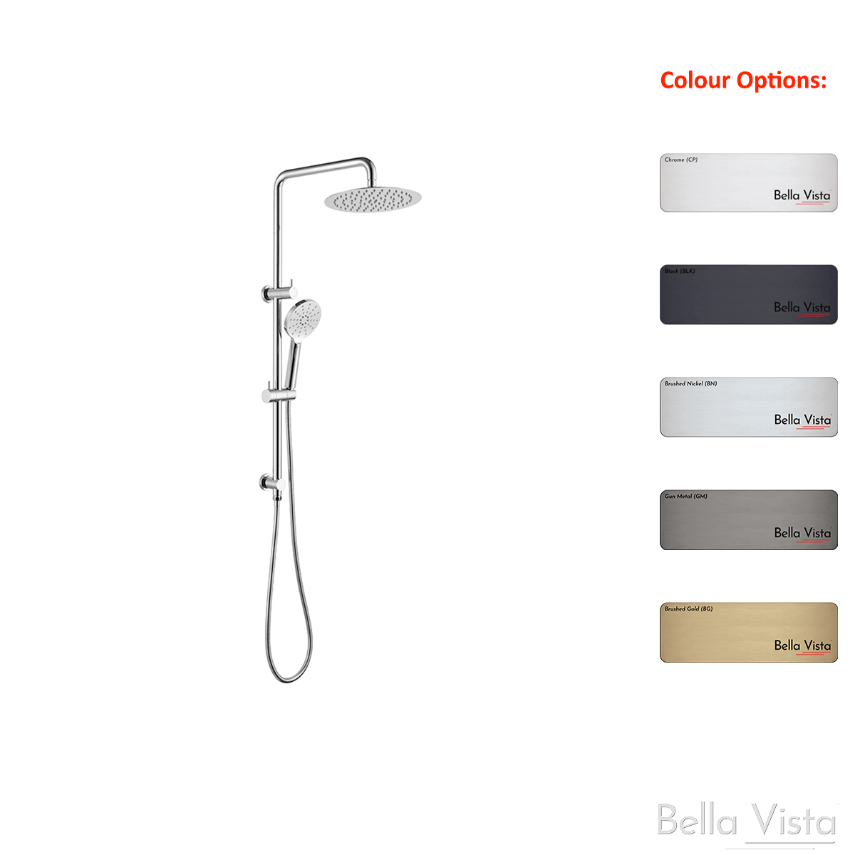 Premium Round shower set with various colors from Infinity Plus bathrooms in Melbourne