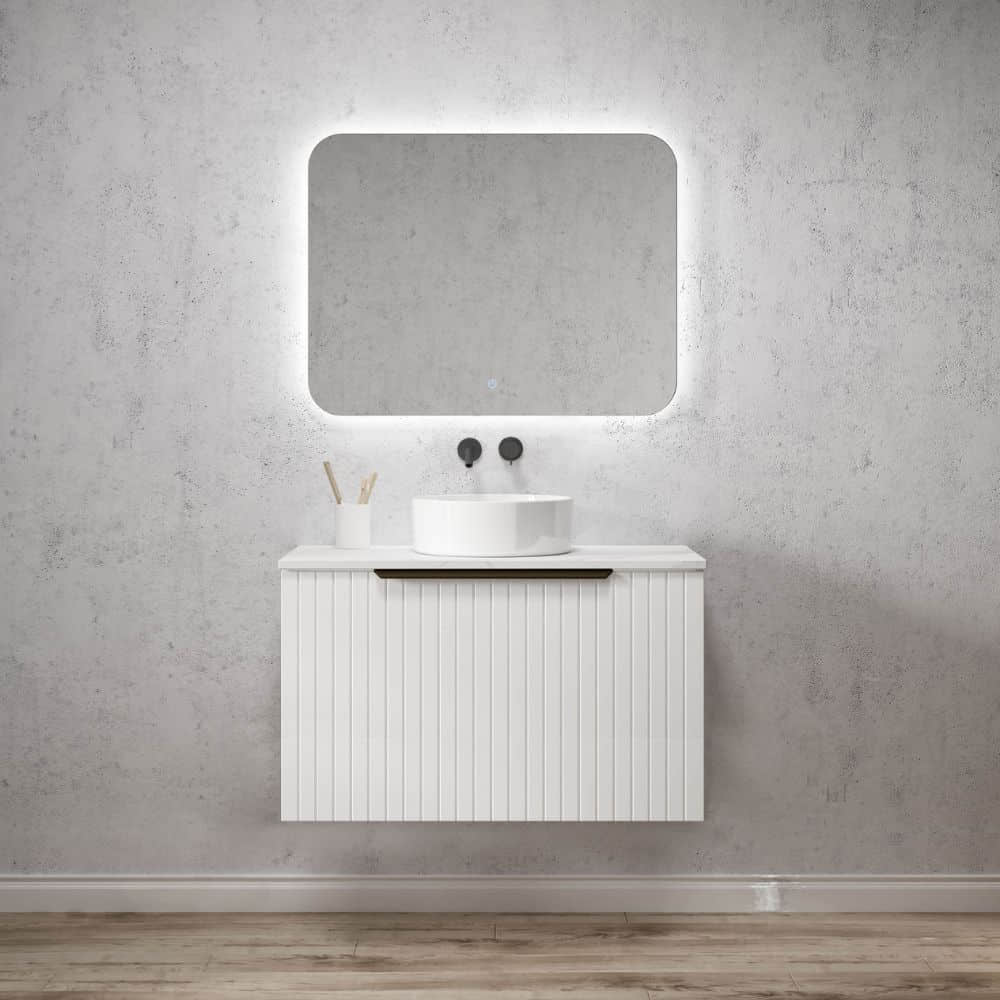 The latest trend of colourful vanities Ellee from Infinity Plus Bathrooms