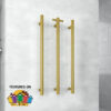 Brushed Gold Single heated towel rail from Infinity Plus bathrooms deliver AU wide
