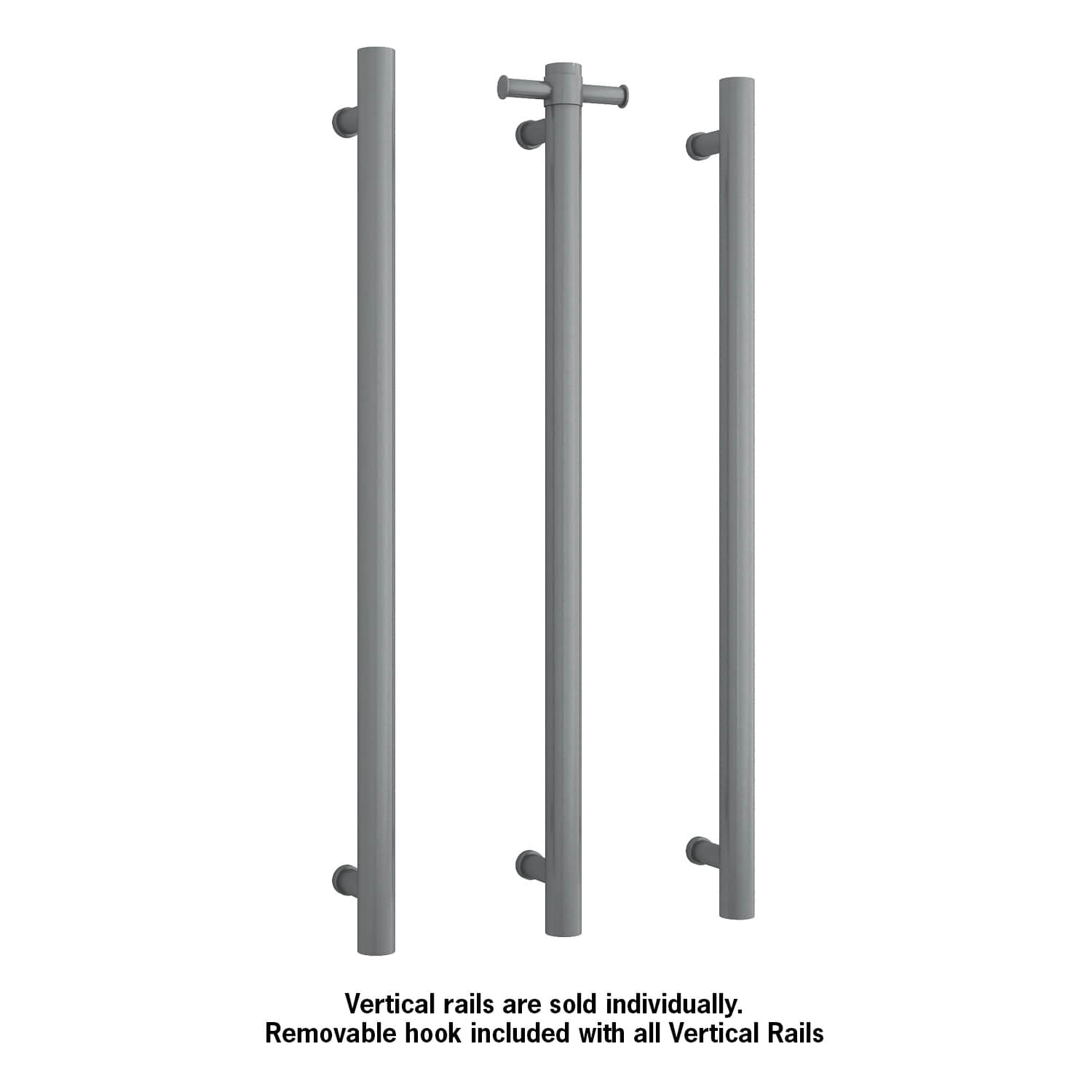 Gun Metal Single heated towel rail from Infinity Plus bathrooms deliver AU wide
