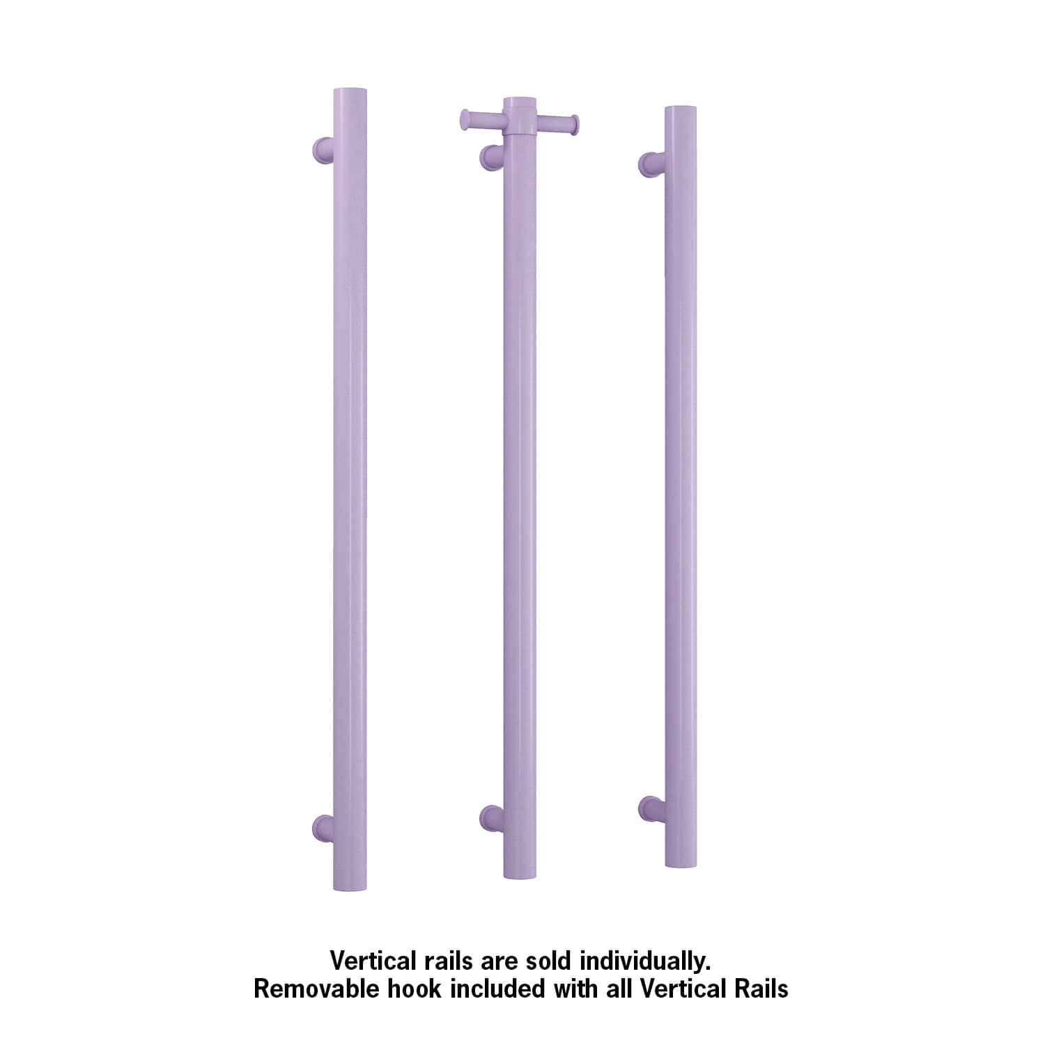 Lilac Satin Purple Single heated towel rail from Infinity Plus bathrooms deliver AU wide