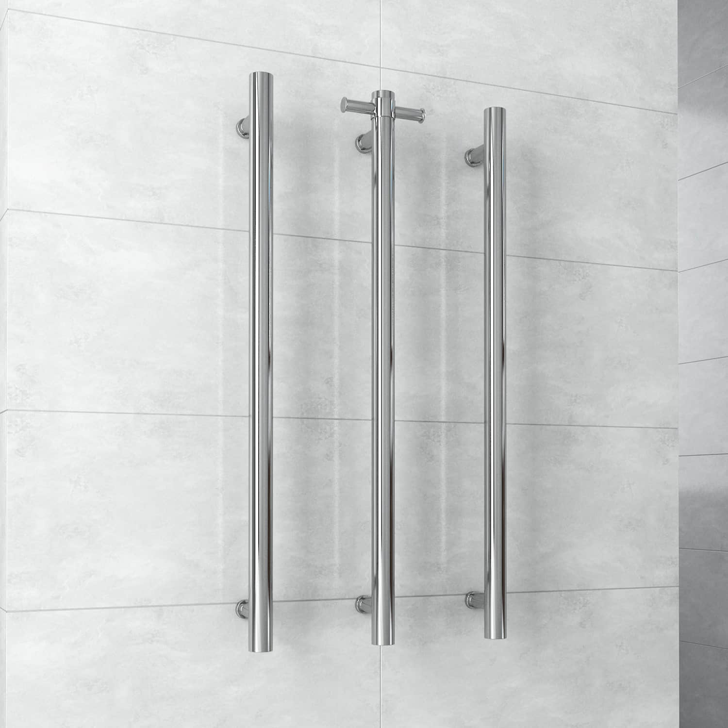 Single heated towel rail from Infinity Plus bathrooms deliver AU wide
