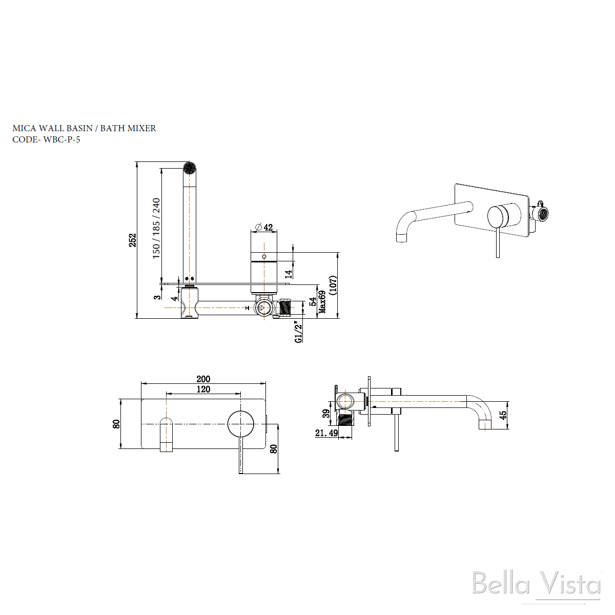 No place else than Infinity plus bathrooms that offers the full range of Mica tapware products