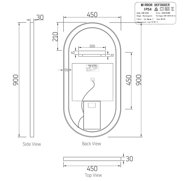 No place else than Infinity plus bathrooms that offers the full range of TOUCH led frame mirror