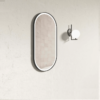 OTTI | Brighton Oval Led Frame Tuffi Glass Mirror 900x450mm Matte Black