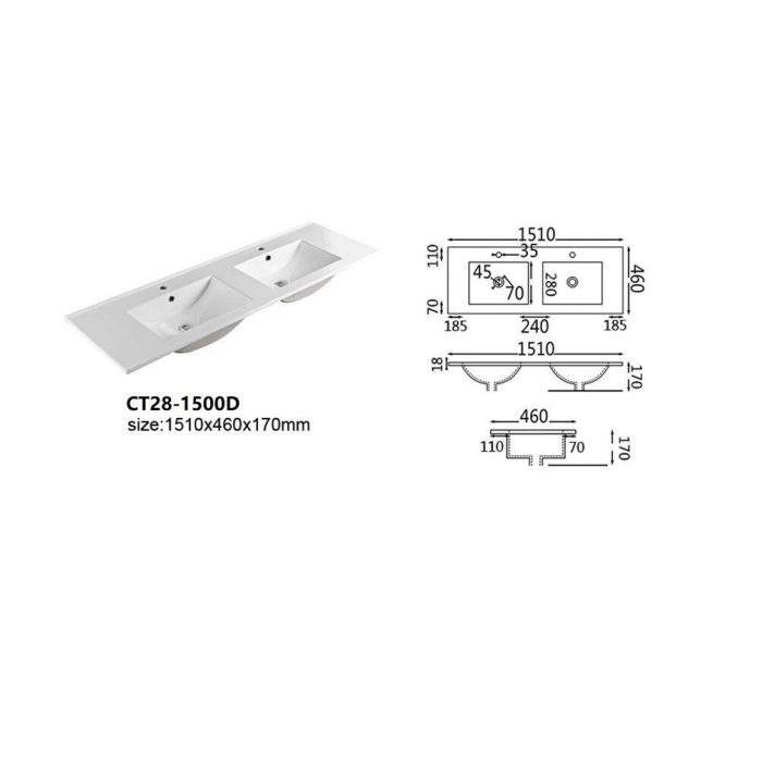 No place else than Infinity plus bathrooms that offers the full range of Leona vanity