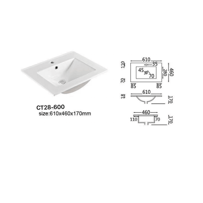 No place else than Infinity plus bathrooms that offers the full range of Leona vanity