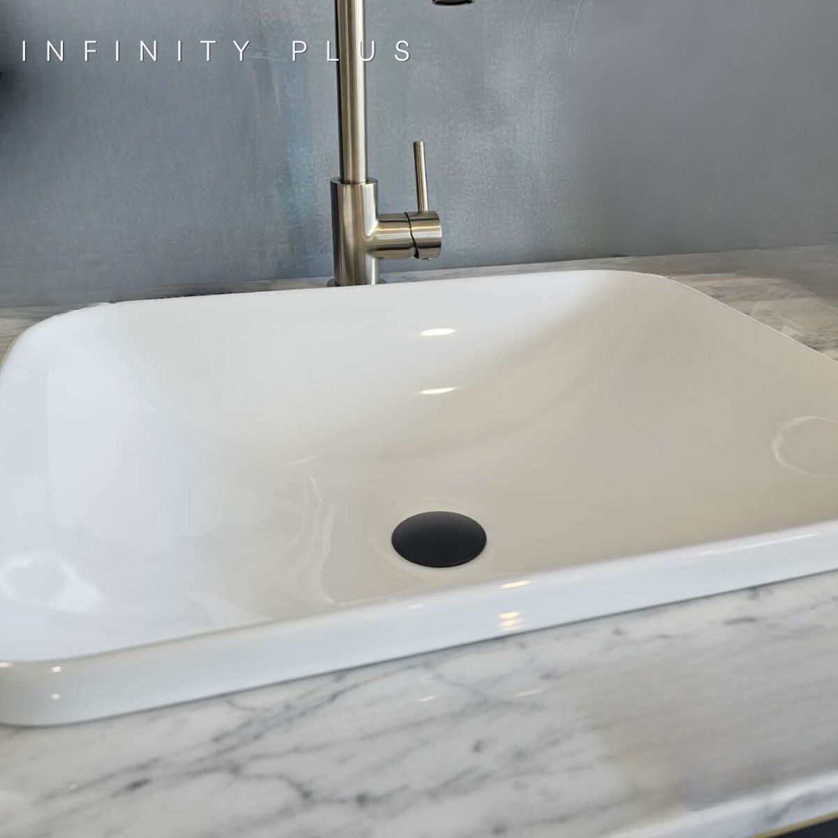 Infinity Plus Bathrooms offers a premium range of semi-inset basins that cater to diverse design preferences and needs. Semi-inset basins provide a balance between above-counter and under-mounted basin styles, providing more space while retaining the above-counter look.