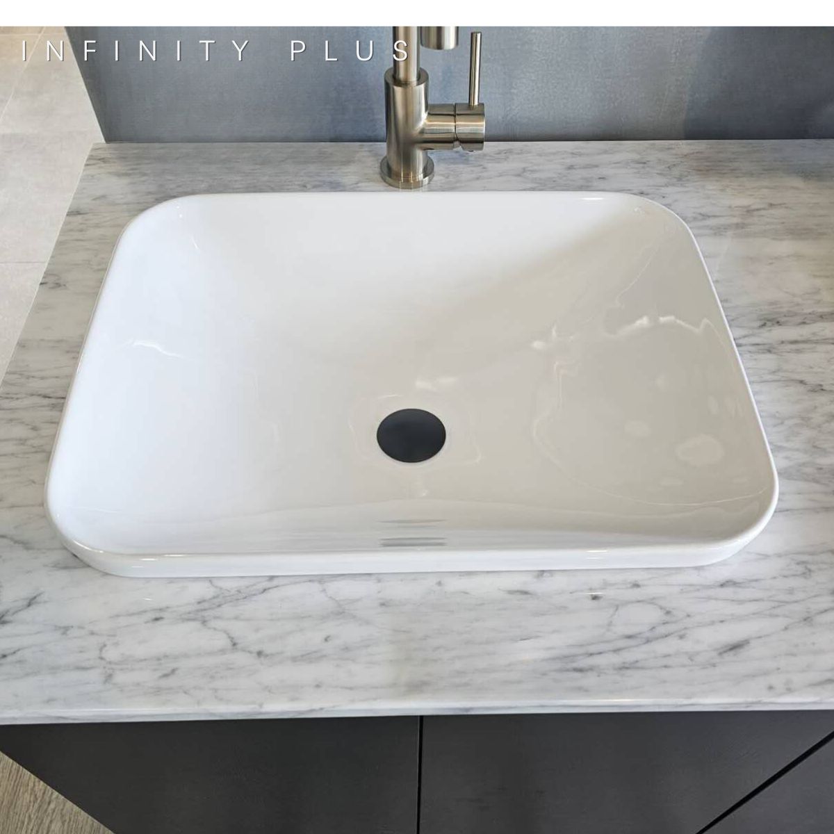 Infinity Plus Bathrooms offers a premium range of semi-inset basins that cater to diverse design preferences and needs. Semi-inset basins provide a balance between above-counter and under-mounted basin styles, providing more space while retaining the above-counter look.