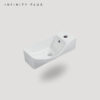 Infinity Plus Bathrooms offers slim wall hung basins with tap hole gloss white or matte white finish