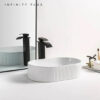 Shop 2025 the latest flute-designed Oval Above Counter Basin from Infinity Plus Bathrooms. Best Price Guarantee.