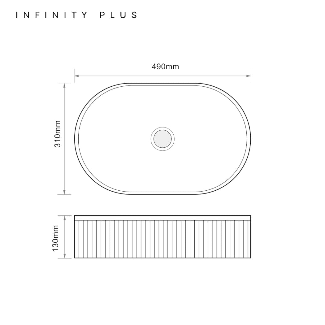 Shop 2025 the latest flute-designed Oval Above Counter Basin from Infinity Plus Bathrooms. Best Price Guarantee.