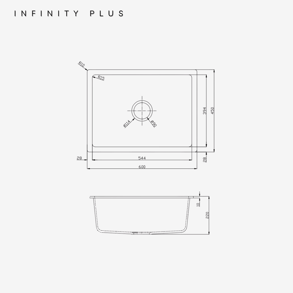 Premium Granite Single Bowl Kitchen Sink GS-6045S from Infinity plus bathrooms is a practical and stylish choice for modern kitchens and laundries.