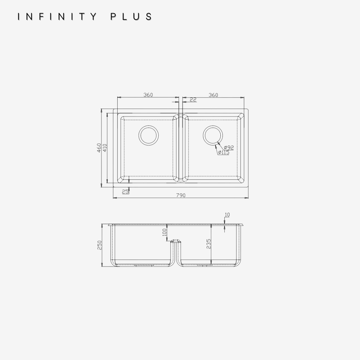 The extra-deep loading capacity of GS-7946D double bowl sink is very popular with Melbourne homeowners.