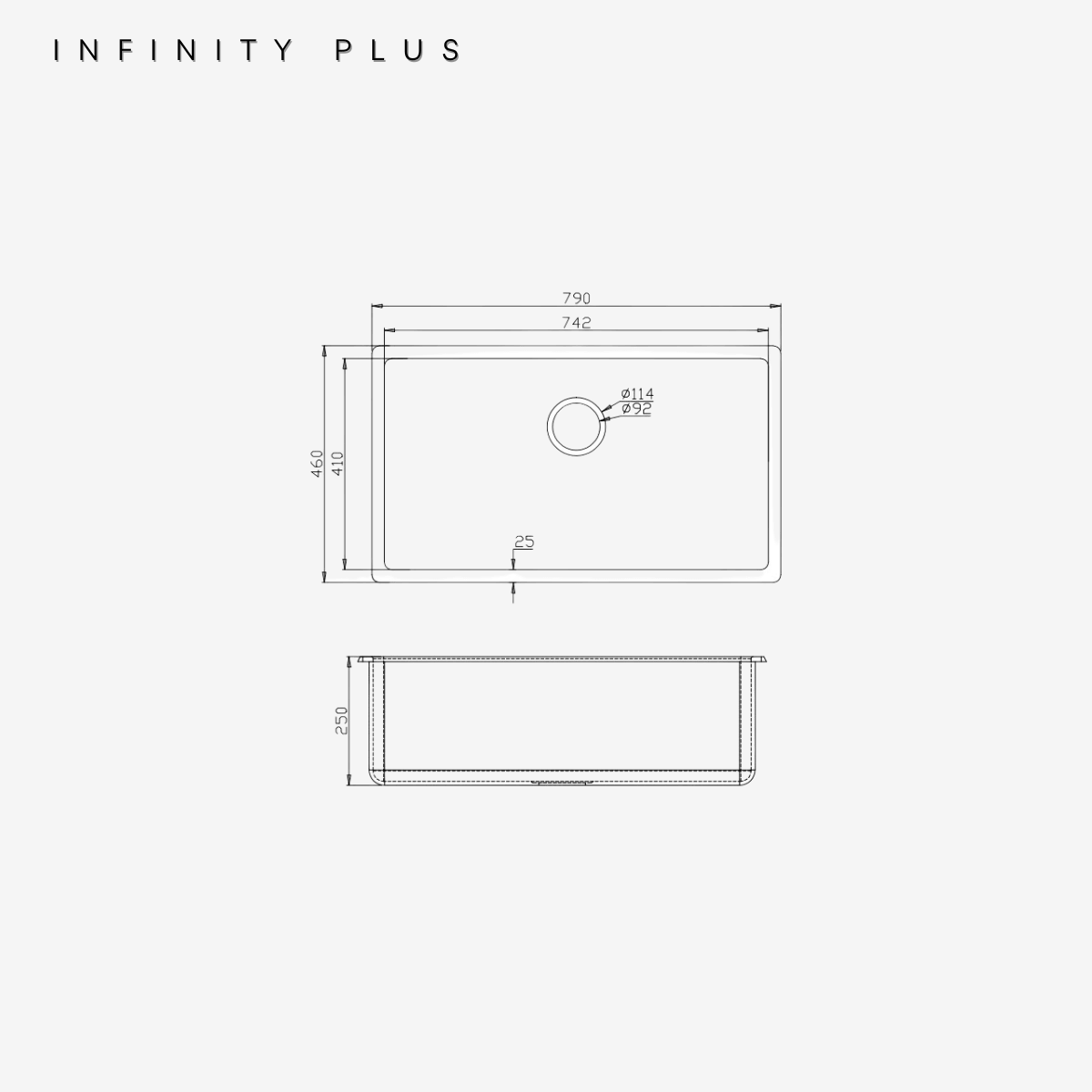 The extra-large capacity of GS-7946S single bowl sink is very popular with Melbourne homeowners.