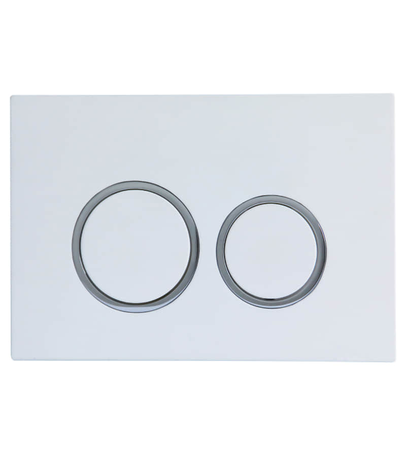 R&T | Round Push Plate for R&T in-wall cistern White