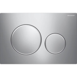 GEBERIT | Geberit Sigma 20 Round Button Flush Plate, Matte Chrome/Chrome Trim